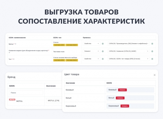 OZON интеграция: товары, цены, остатки