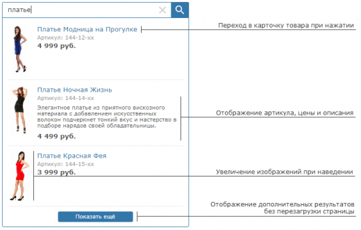 Быстрый поиск товаров 